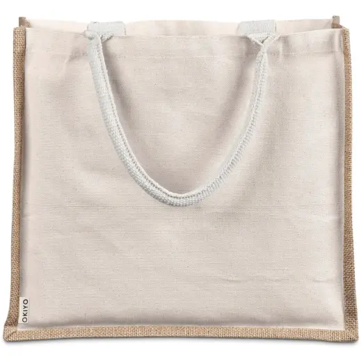 Okiyo Chinsai Maxi Jute & Cotton Tote Close Up